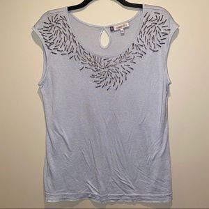 Jennifer Lopez Light Blue/Gray Blouse